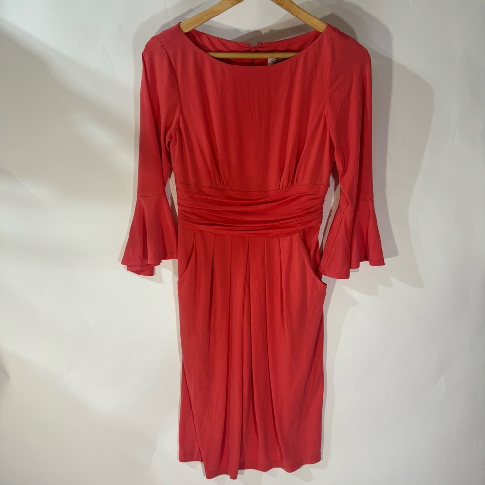 New Eliza J Red Long Sleeve Midi Dress